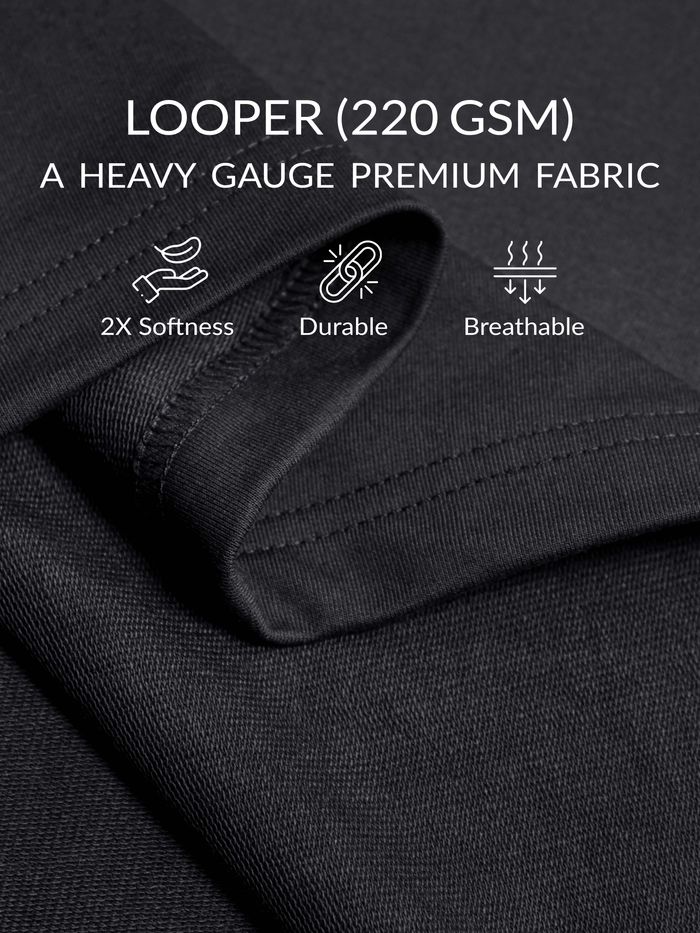 Black Plain Oversized T-shirt for Men