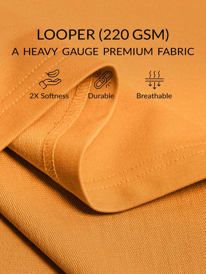 Flame Orange Plain Oversized T-shirt for Men