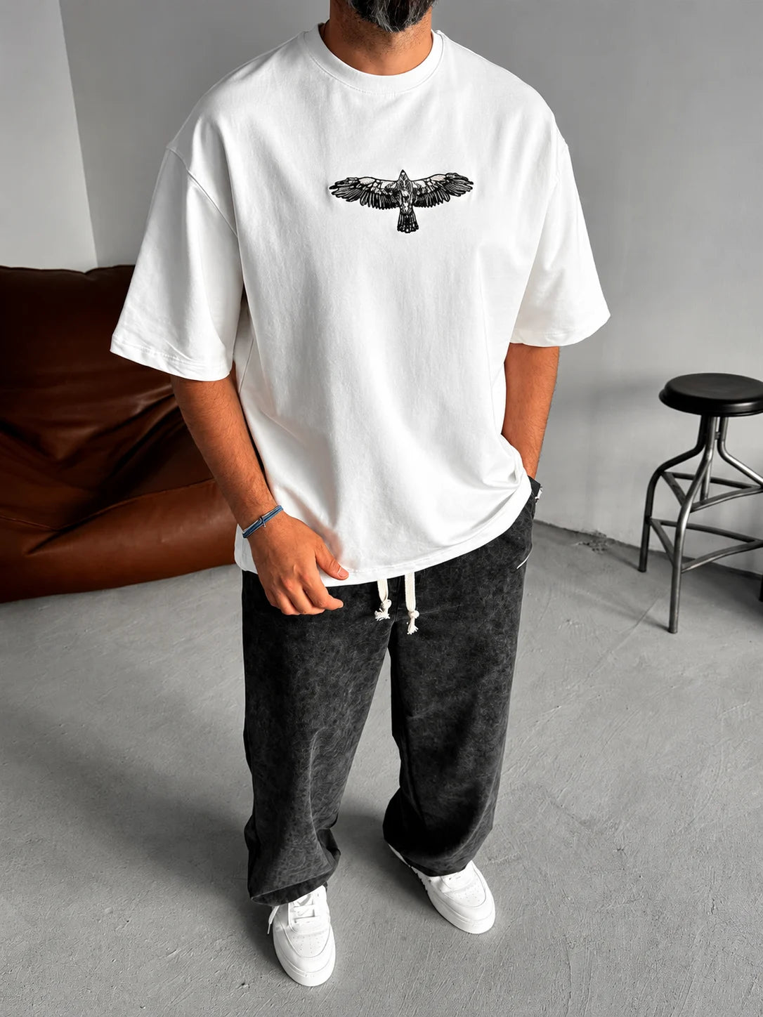 Back Fell Eagle Over-size T-Shirt