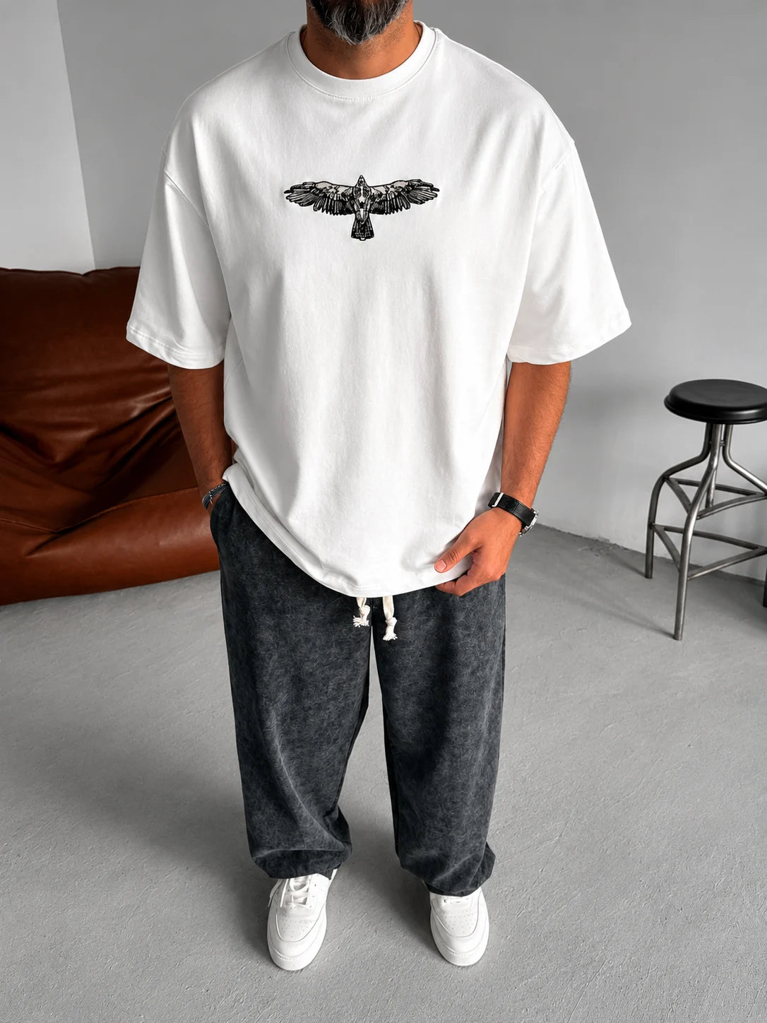 Back Fell Eagle Over-size T-Shirt