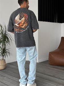 Bird Printed Washed T-Shirt