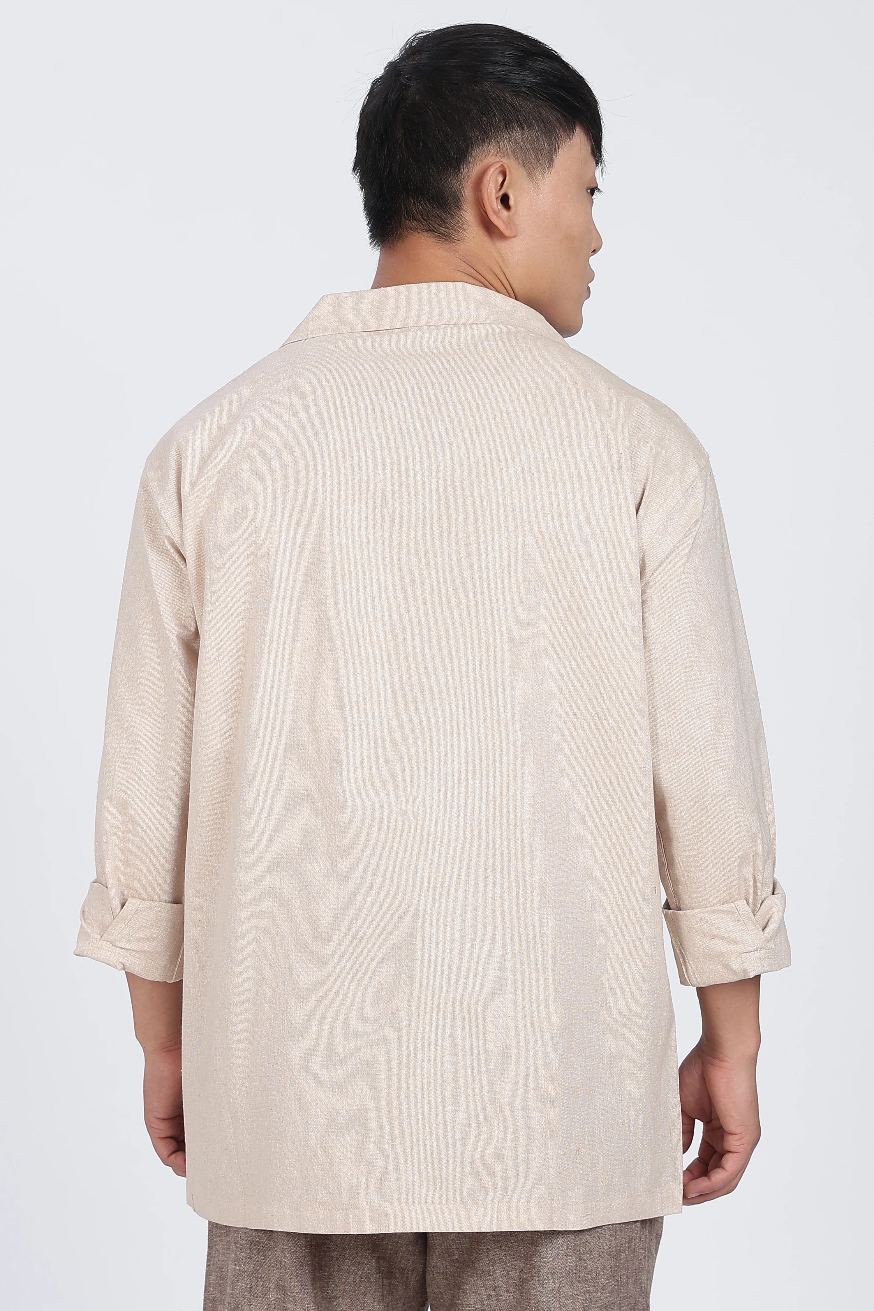 Linen Shirt – Rose Embroidery