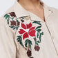 Rose Embroidery Linen Shirt