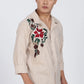 Rose Embroidery Linen Shirt