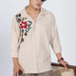 Rose Embroidery Linen Shirt