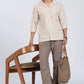 Plain Beige Linen Shirt