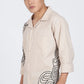 Beige Embroidered Summer cotton Linen Shirt