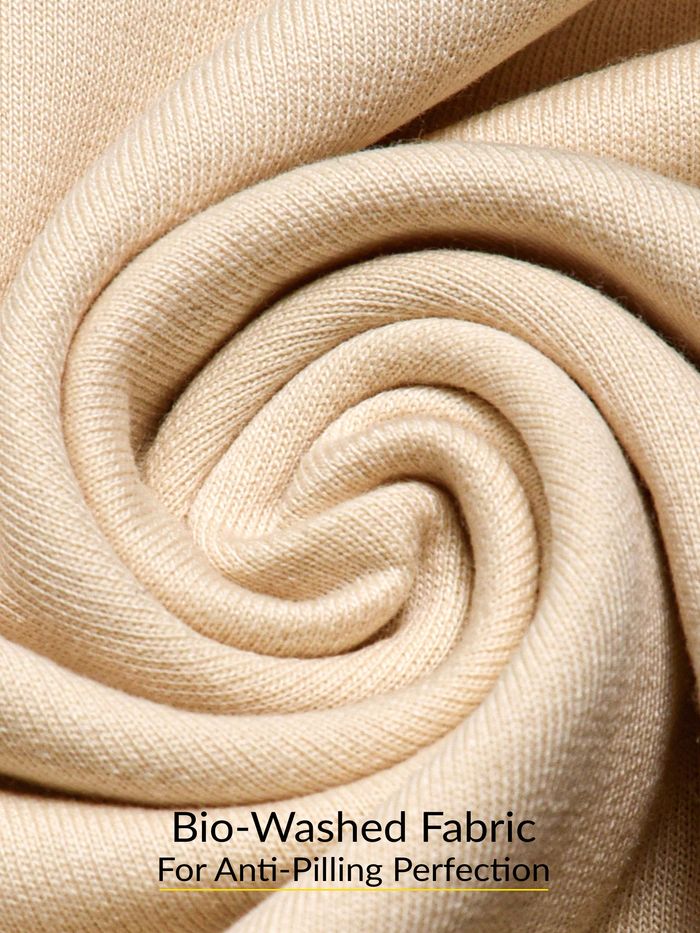 Cream Plain Oversized T-shirt for Men