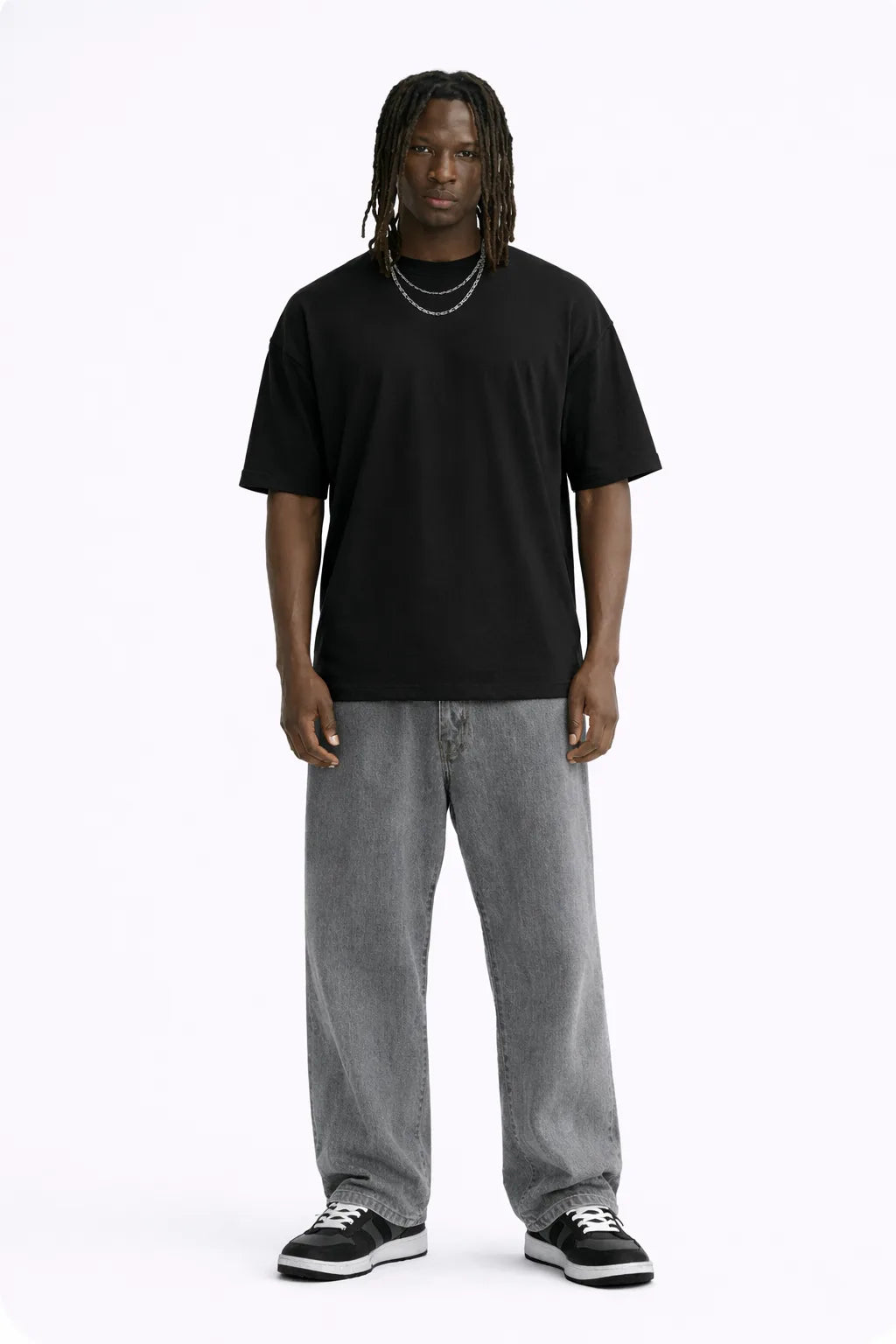 Black Plain Oversized T-shirt for Men
