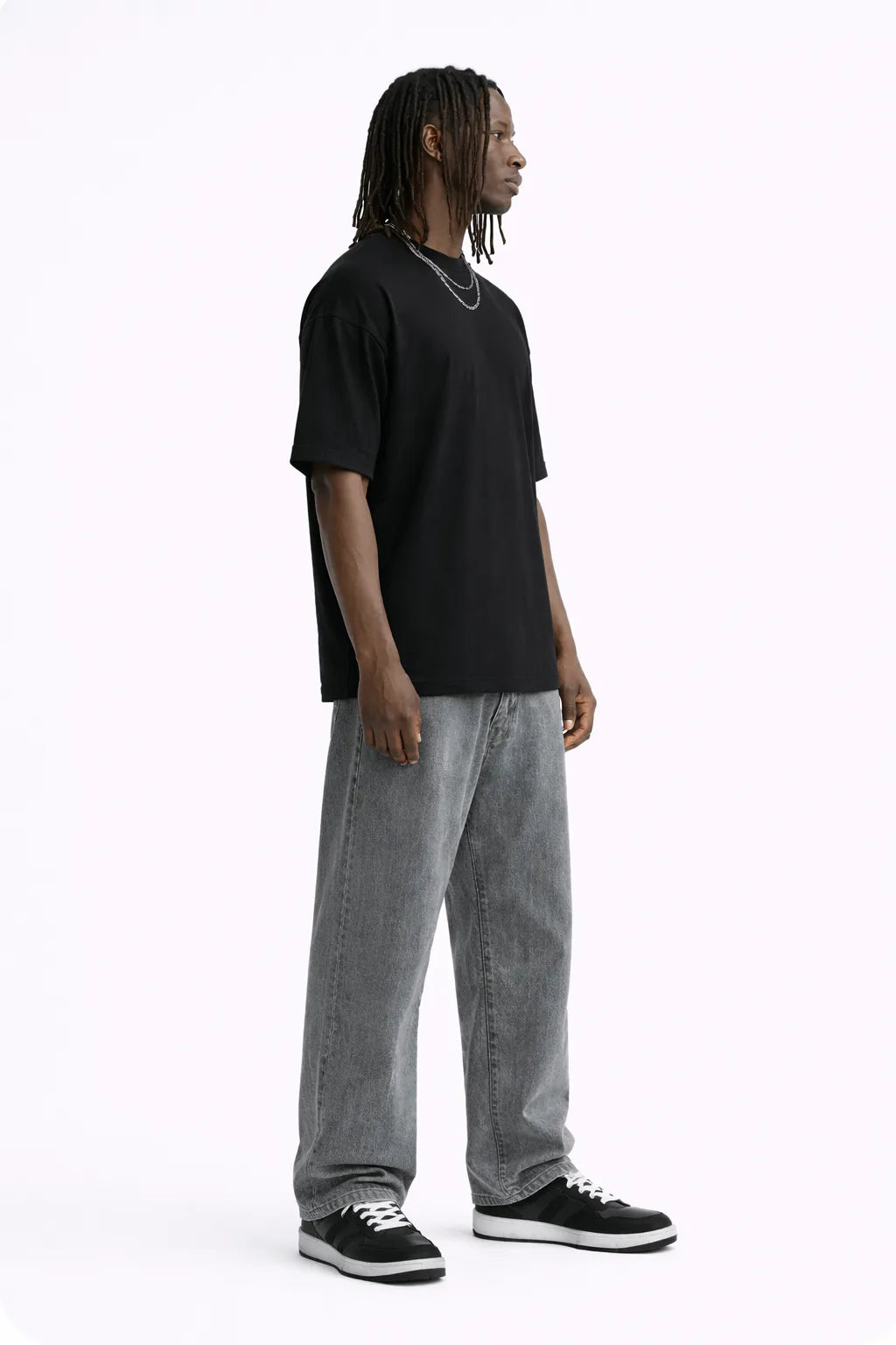 Black Plain Oversized T-shirt for Men